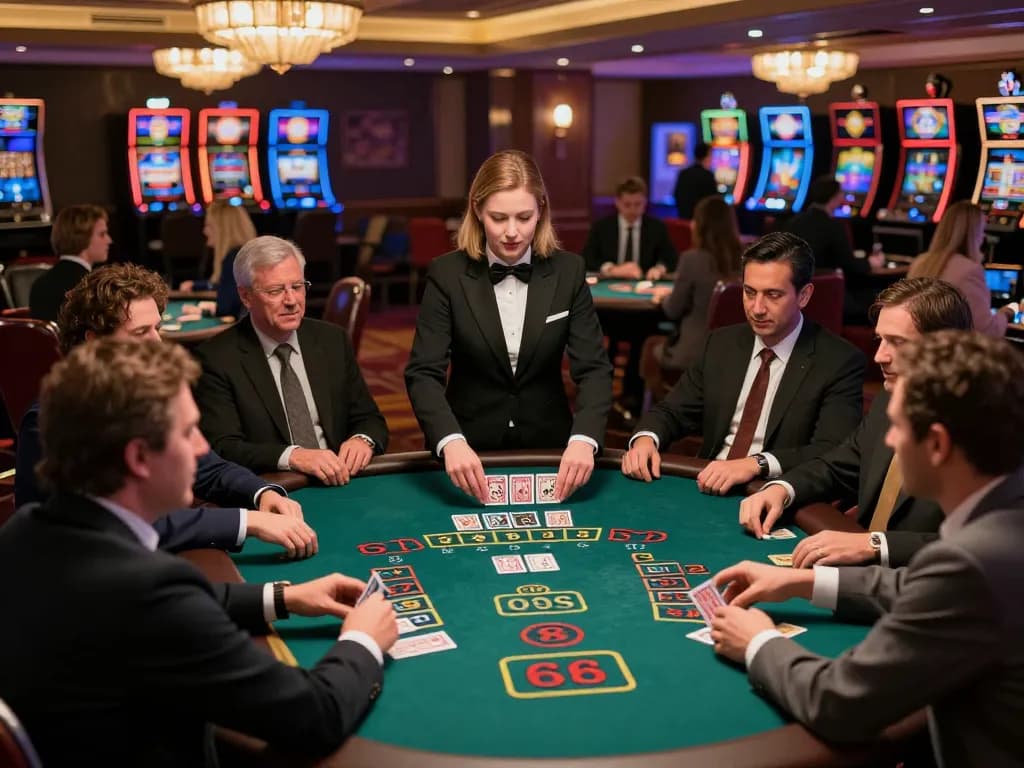 Players enjoying vibrant live baccarat action at ph365 casino with dealer displaying cards and bets visible