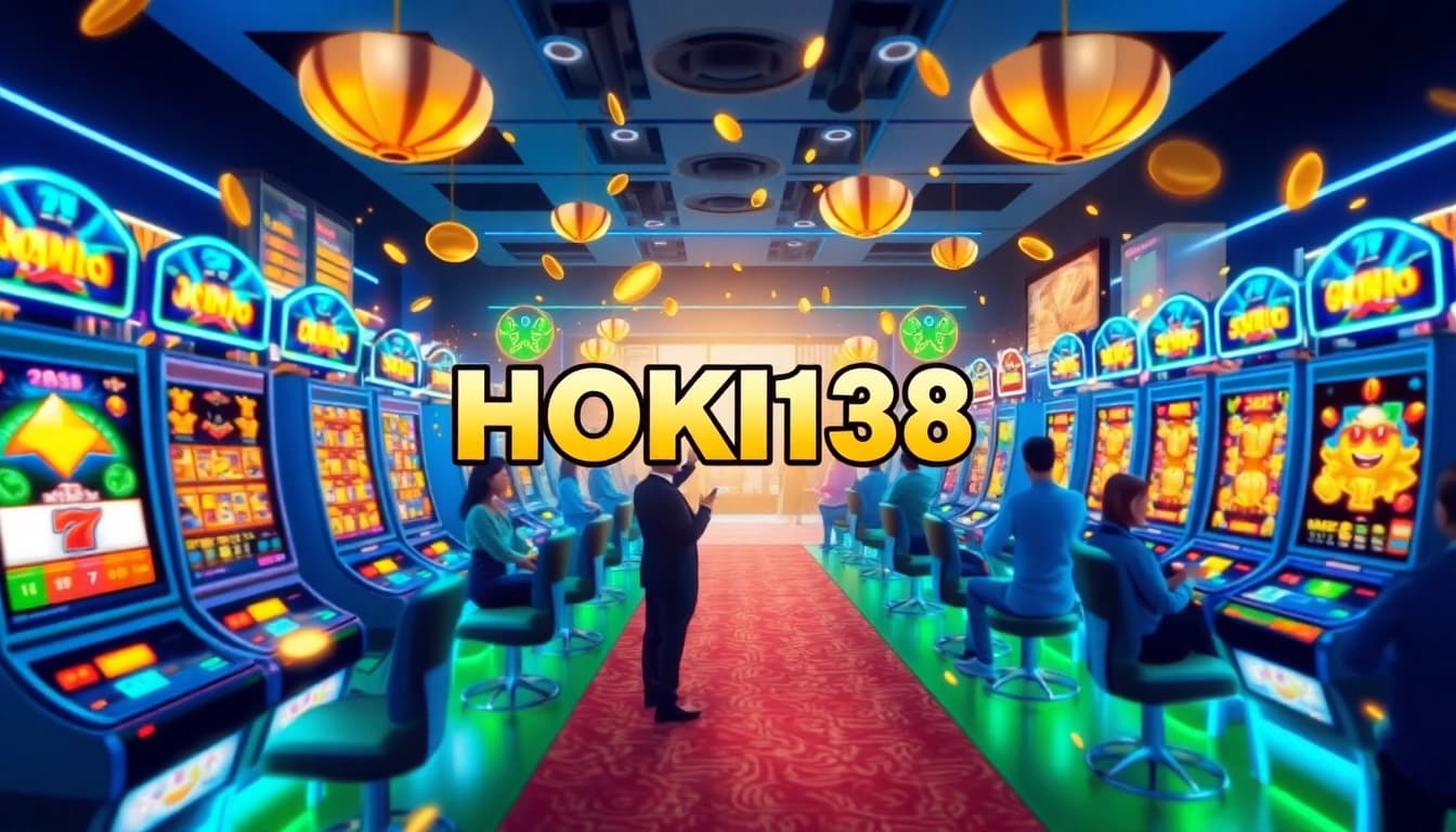 Exciting HOKI138 online slot gaming scene with vibrant colors and dynamic elements.