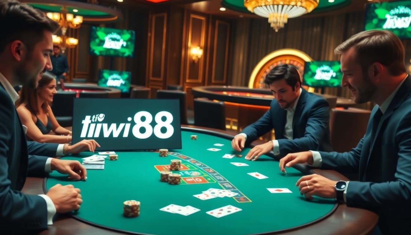 Engage with the high-stakes excitement of the scene as players strategize their moves while tải iwin 88 is highlighted on the digital screens, showcasing the allure of professional gambling.