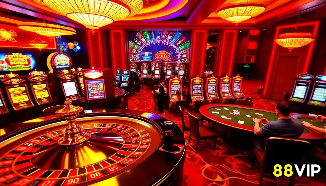 Casino action at https://68vip.tech/ featuring a roulette wheel and eager players enjoying strategic gameplay.