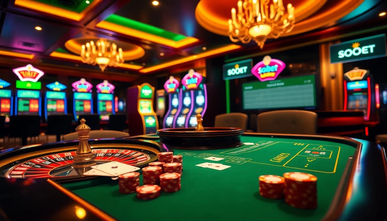 Place bets using sbobet link alternatif at an elegant casino table adorned with poker chips.