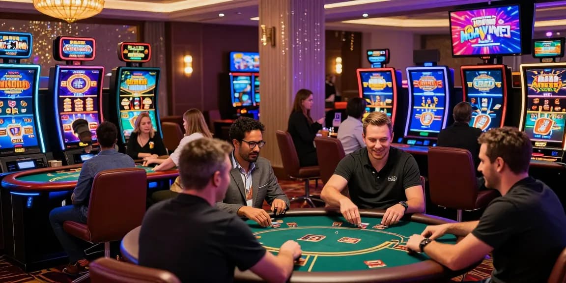 Exciting gaming atmosphere at credit card casinos showcasing players at slots and tables, featuring vibrant visuals and promotions from https://thebls.org.uk.