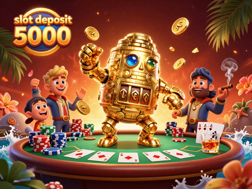 Experience thrilling wins with slot deposit 5000 in this dynamic casino scene.