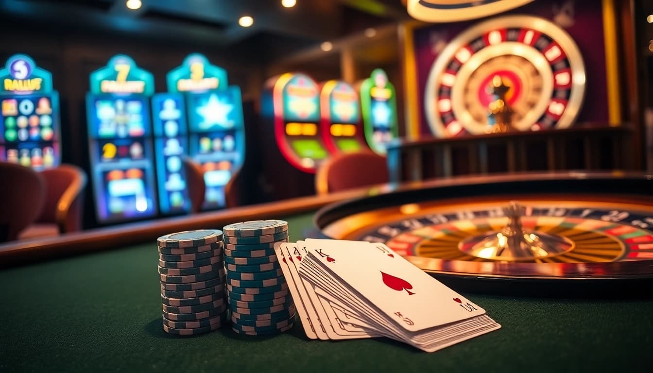 Experience the excitement of gaming at https://king33.io/ with premium poker chips and elegant casino decor.