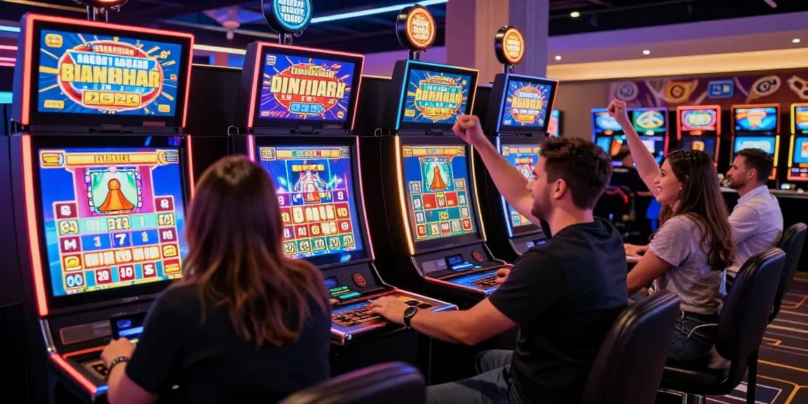 Players enjoying a vibrant online credit card casino experience at https://dentalgroups.co.uk with colorful slot machines and engaging atmosphere.