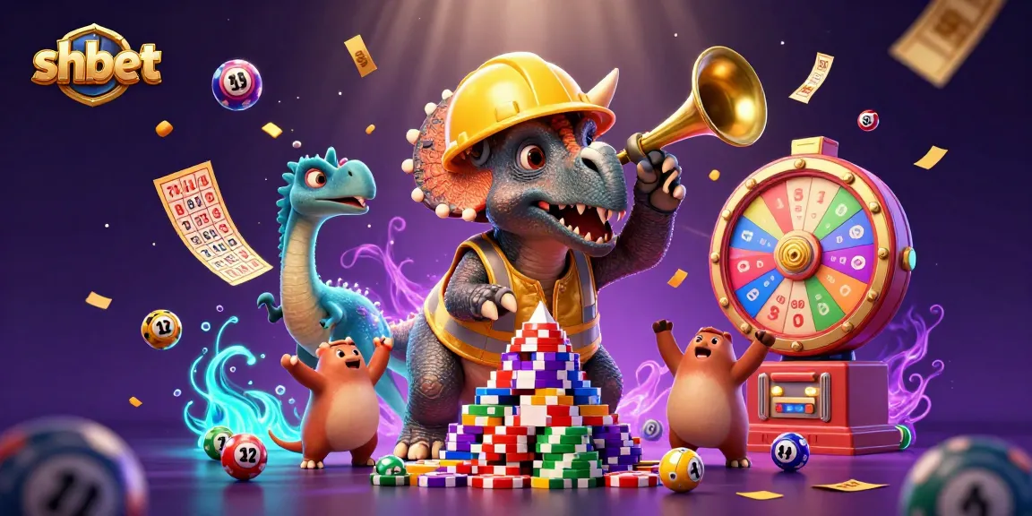 Experience the thrill of shbet with a dynamic casino-themed 3D illustration featuring vibrant gaming elements.