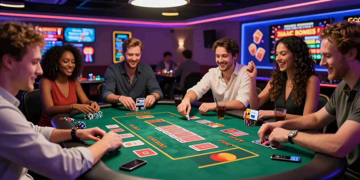 Exciting casino atmosphere featuring players engaging with Mastercard and Visa at https://dea.org.uk, celebrating wins amid vibrant surroundings.