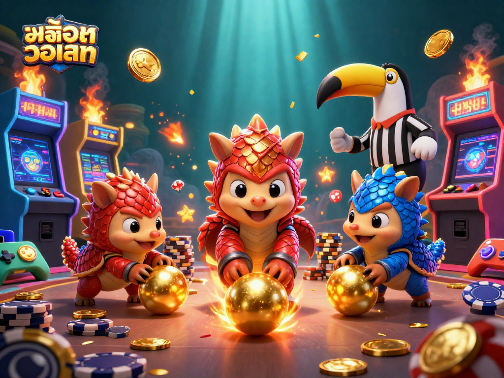 Spin through the golden casino world with สล็อตวอเลท, where rival pangolins roll for jackpots!