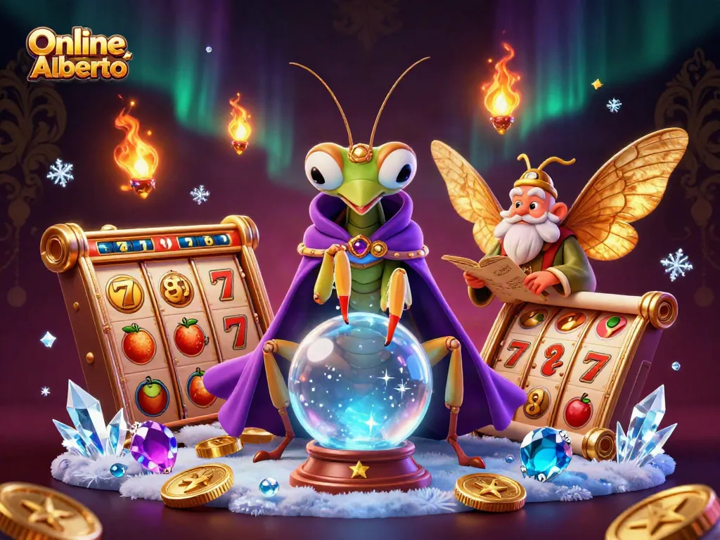 Engage with Online Casino Alberta's vibrant 3D visual art showcasing slot machines and jackpot excitement.