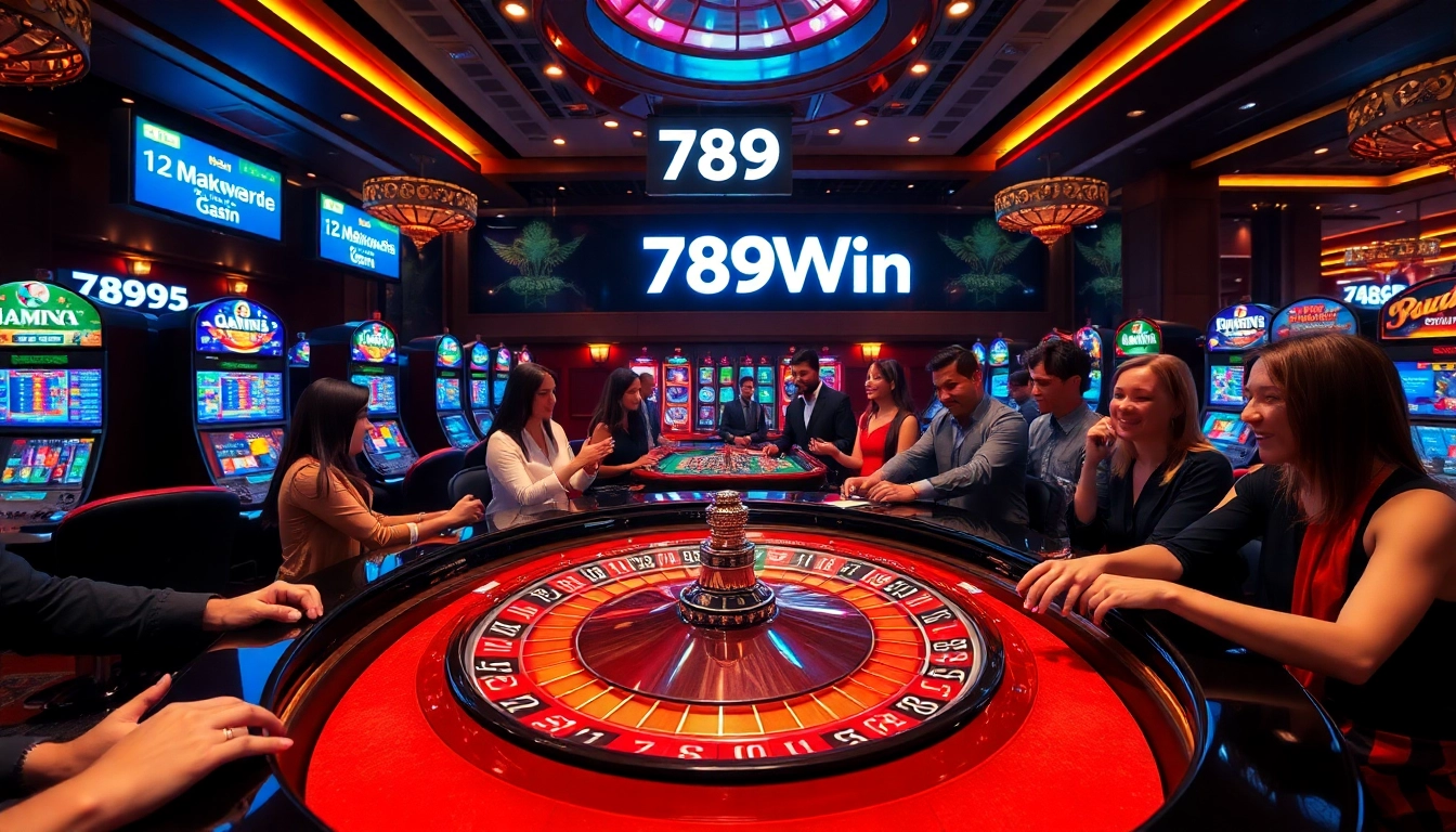 Excitement at a roulette table at 789Win casino, showcasing vibrant gambling action.