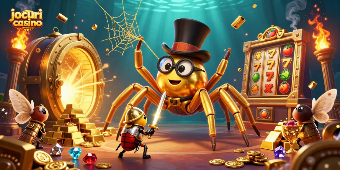 Învârte roțile și câștigă cu jocuri casino captivante și aurii, într-o atmosferă vibrantă.