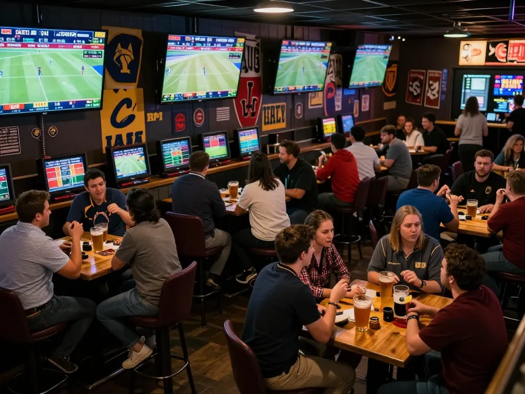 Join the excitement at Nhà cái bl555 with sports betting patrons engaged in live game action.