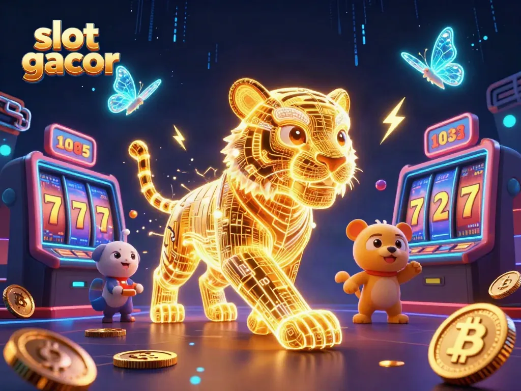 Experience the thrill of slot gacor with vibrant gaming elements amid a dynamic digital casino landscape.
