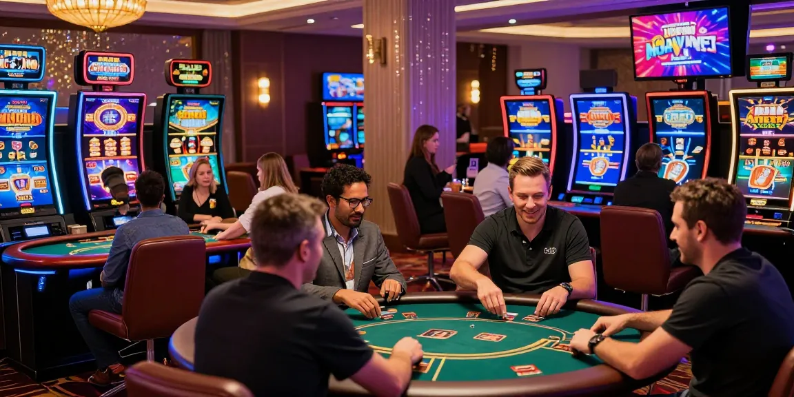Exciting gaming atmosphere at credit card casinos showcasing players at slots and tables, featuring vibrant visuals and promotions from https://thebls.org.uk.