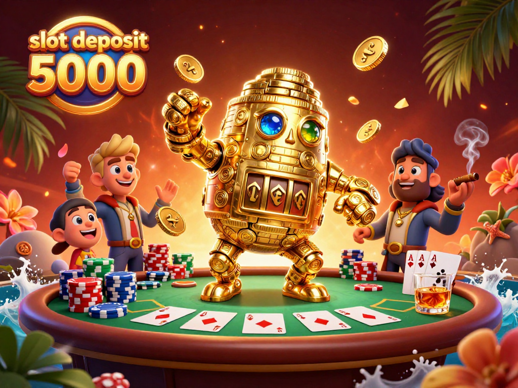 Experience thrilling wins with slot deposit 5000 in this dynamic casino scene.