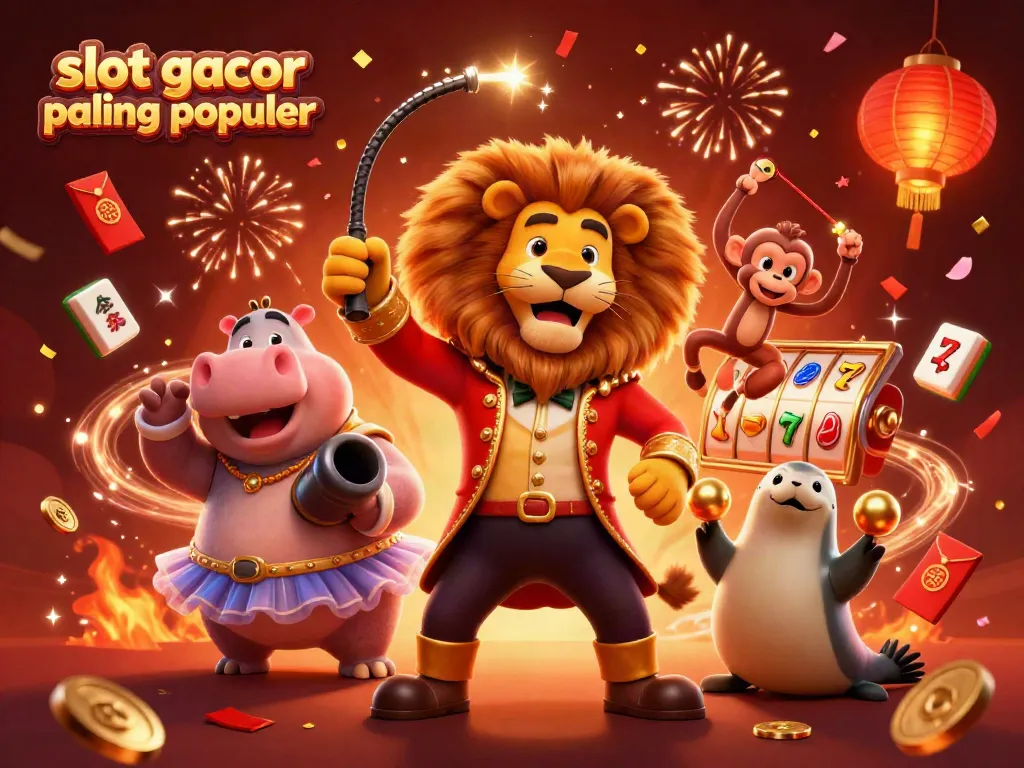 Permainan slot gacor paling populer menampilkan sirkus singa, hippo, monyet, dan anjing laut yang beraksi.
