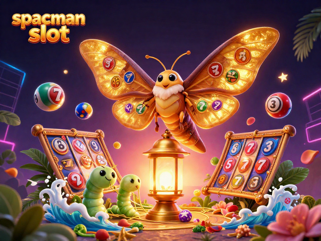 Experience the thrill of spaceman slot with vibrant, dynamic casino elements in a rich 3D scene.