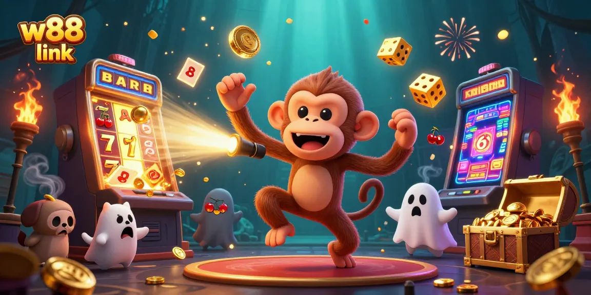 Experience the thrilling w88 link with dynamic 3D characters in an exciting casino scene.