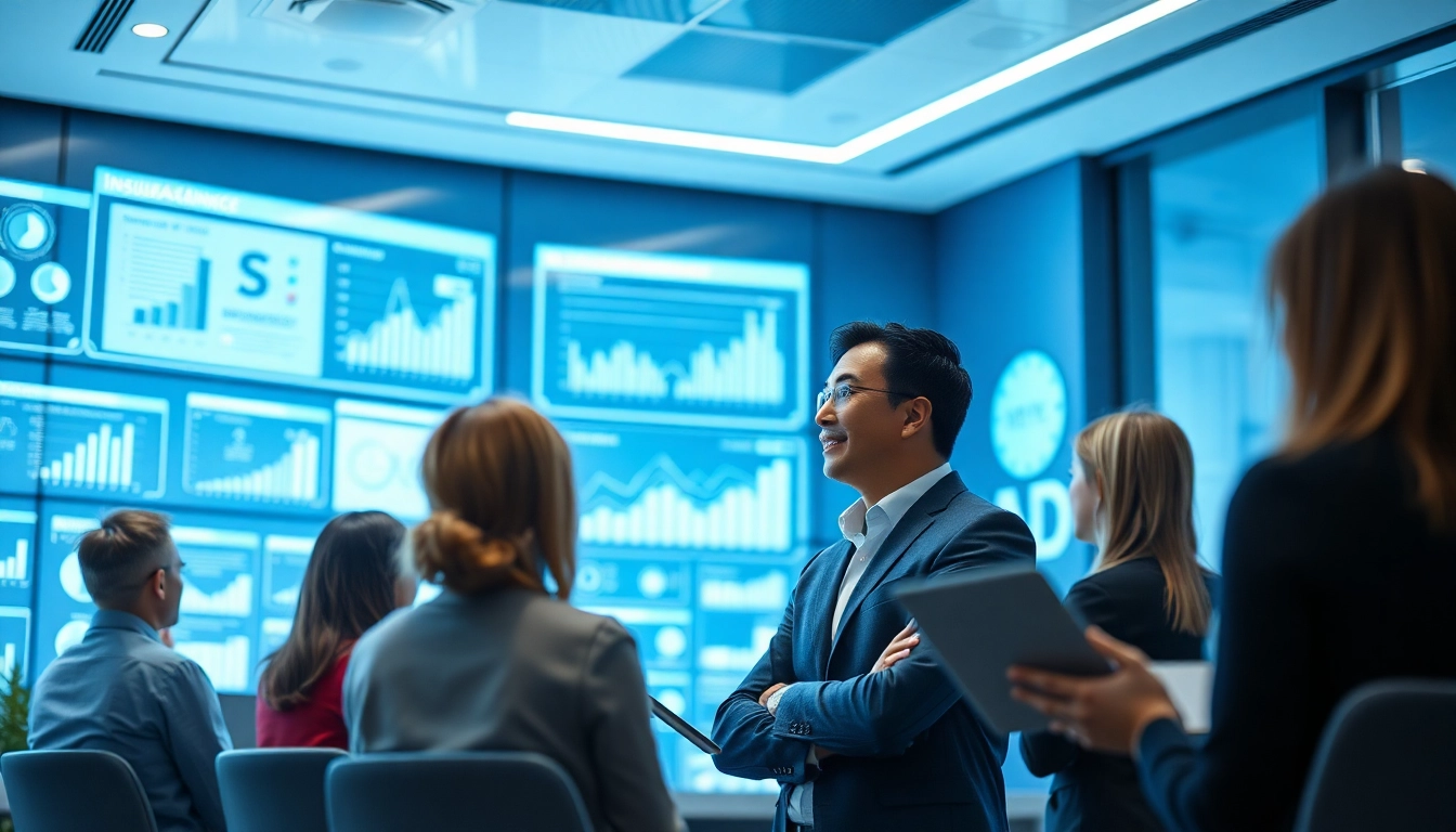 Bureau d’assurance numérique moderne avec un environnement high-tech représentant 79king assurance vie au Royaume-Uni en 2025