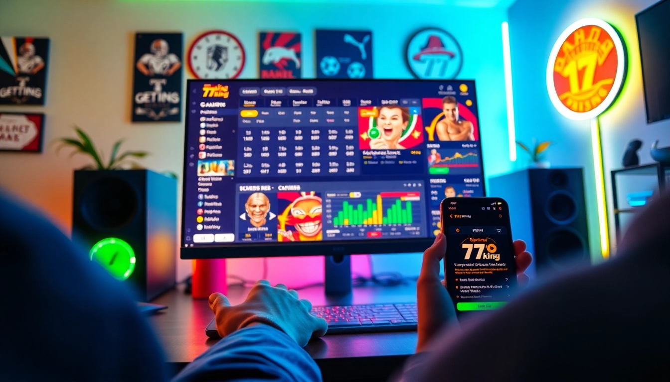 De levendige interactieve game-interface van 79king die een opwindende online wedervaring op een elegant apparaat laat zien.