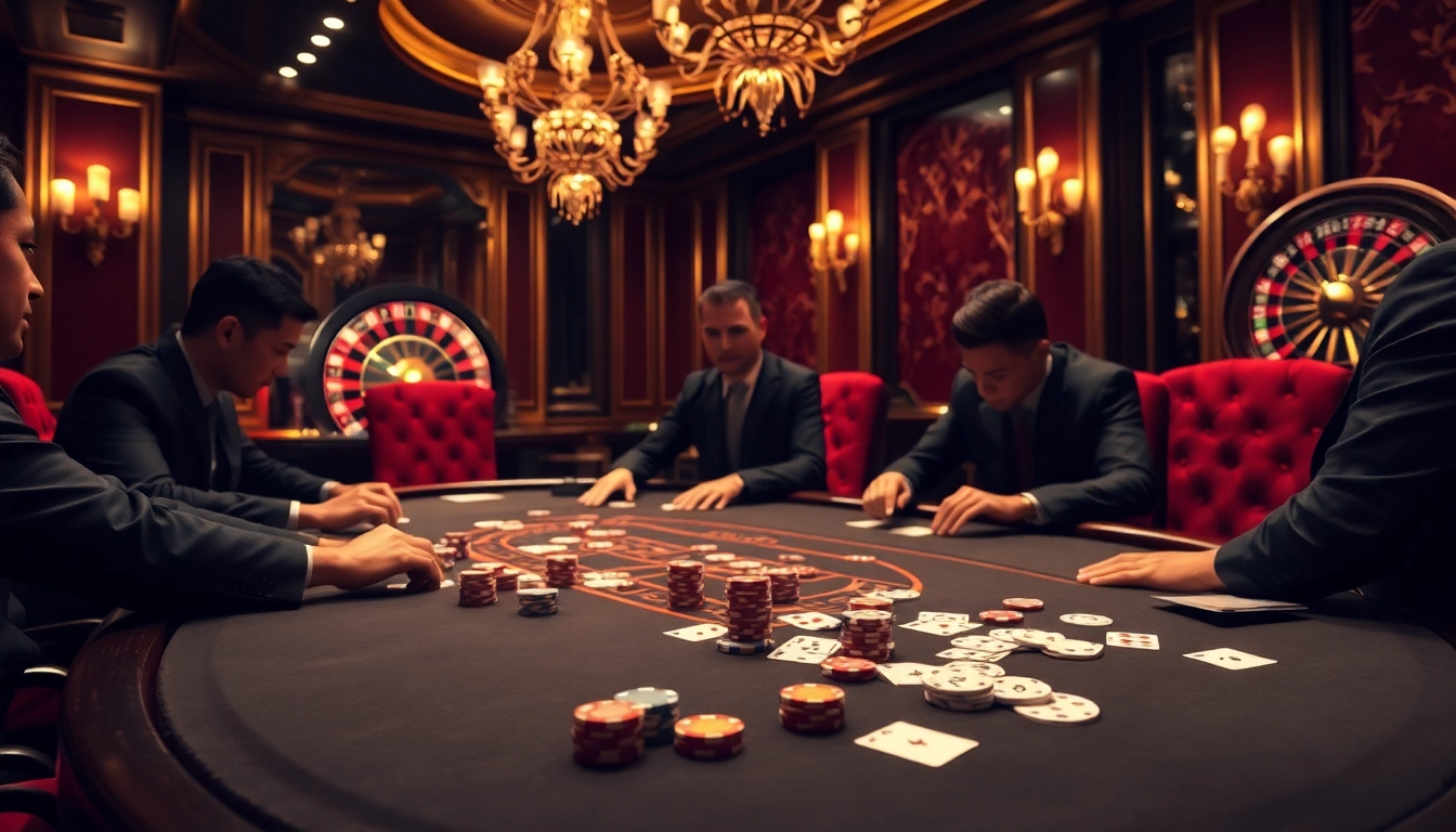 Professional players strategizing at a high-stakes poker table at MM88 COM casino.