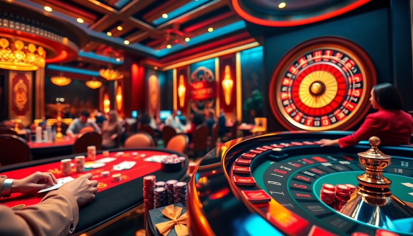 Experience the thrill of gambling at XX88 with a dynamic casino scene showcasing action and excitement.