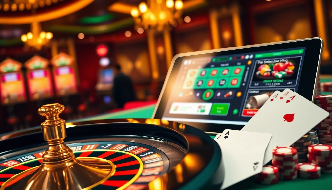 Experience thrilling gameplay at vnloto with poker chips and roulette wheels.