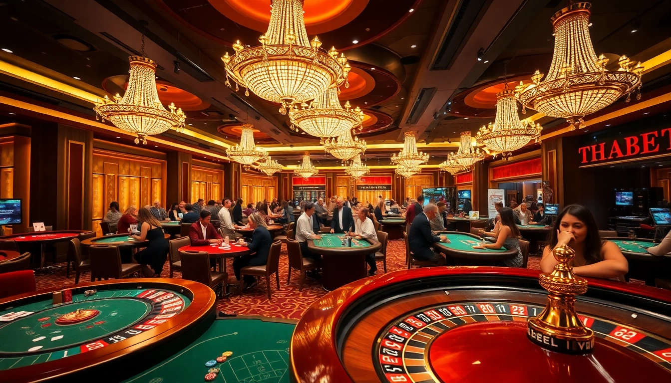 Engage in winning strategies at THABET's high-class casino with dynamic gaming tables and vibrant atmosphere.