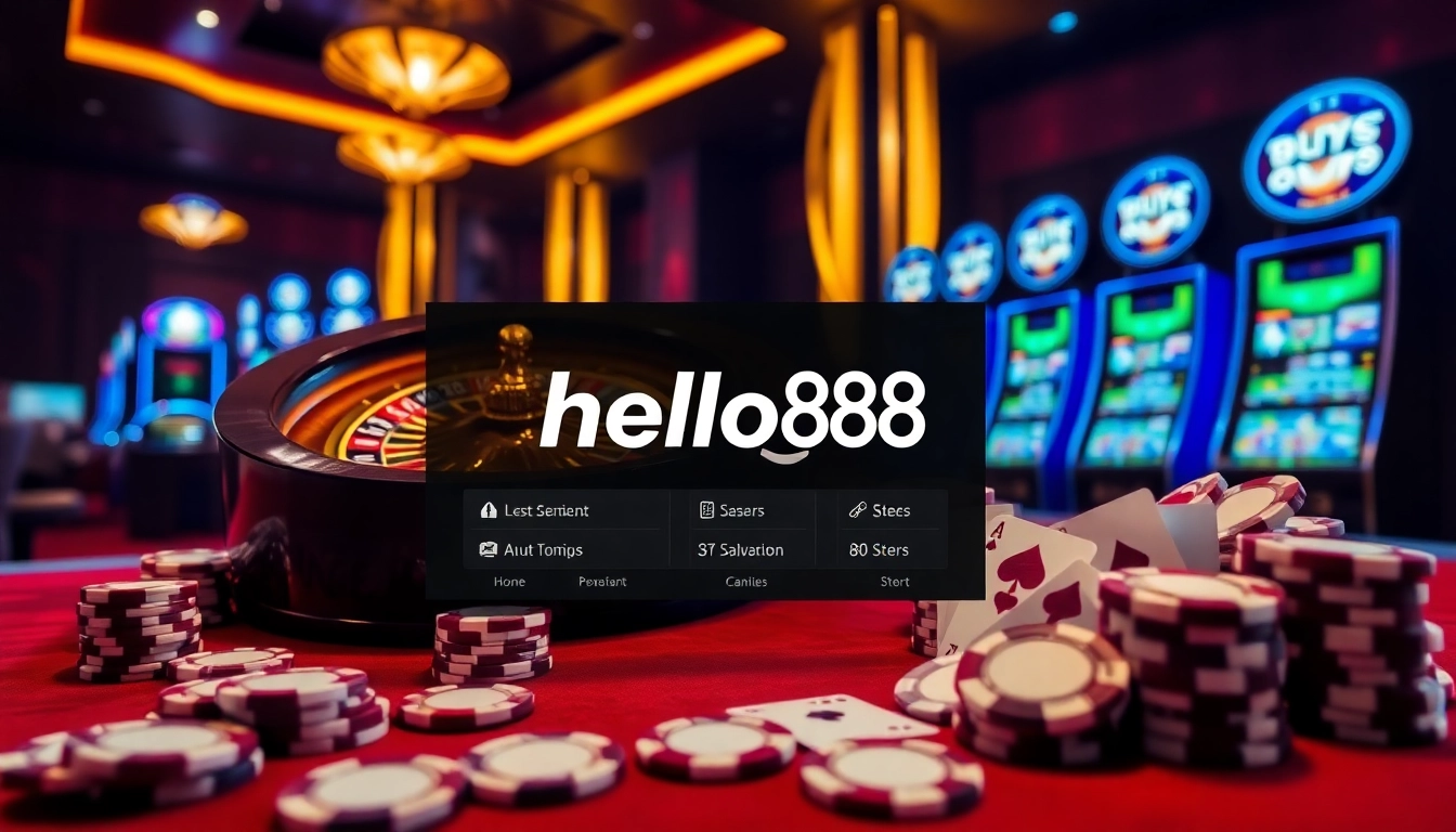 Hello88 invites players to spin the roulette wheel with excitement among poker chips and digital betting options.