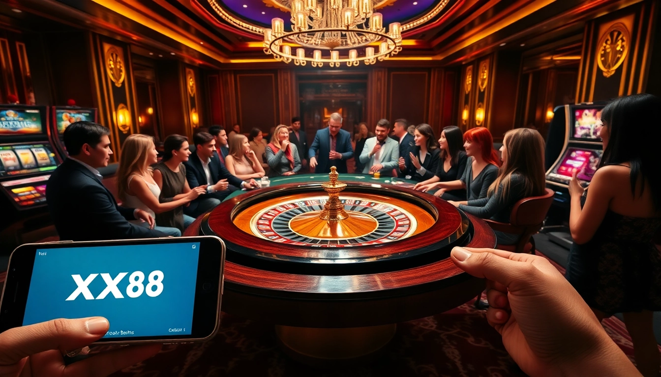 Experience the excitement of gambling at https://xx88.boats/ with players enjoying roulette and slot machines.