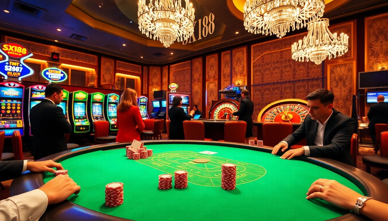 SX88-themed poker scene showcasing luxury, excitement, and professional gambling experiences.