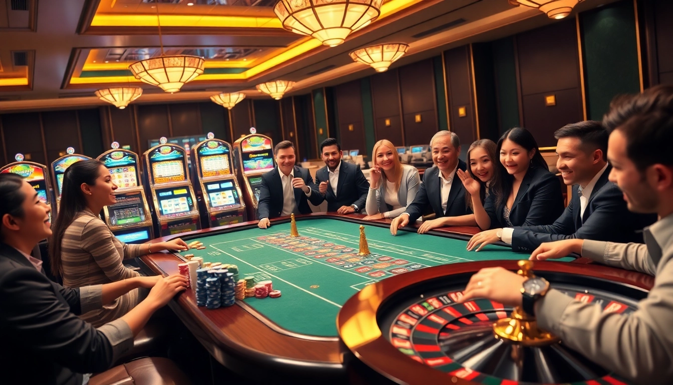 Players strategizing at the raja 88 table in a luxurious casino setting.
