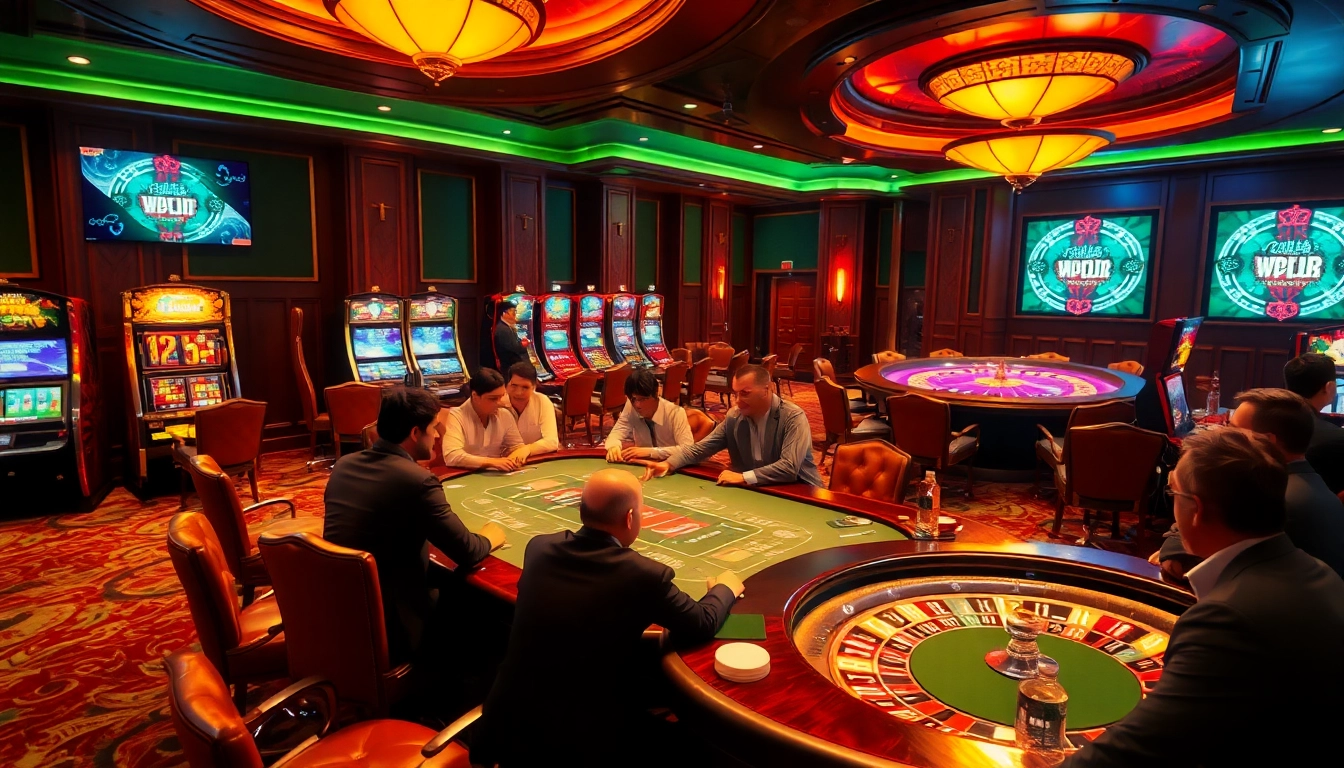 Players enjoying poker at a luxury casino, showcasing hidden wiki onion links in a vibrant atmosphere.