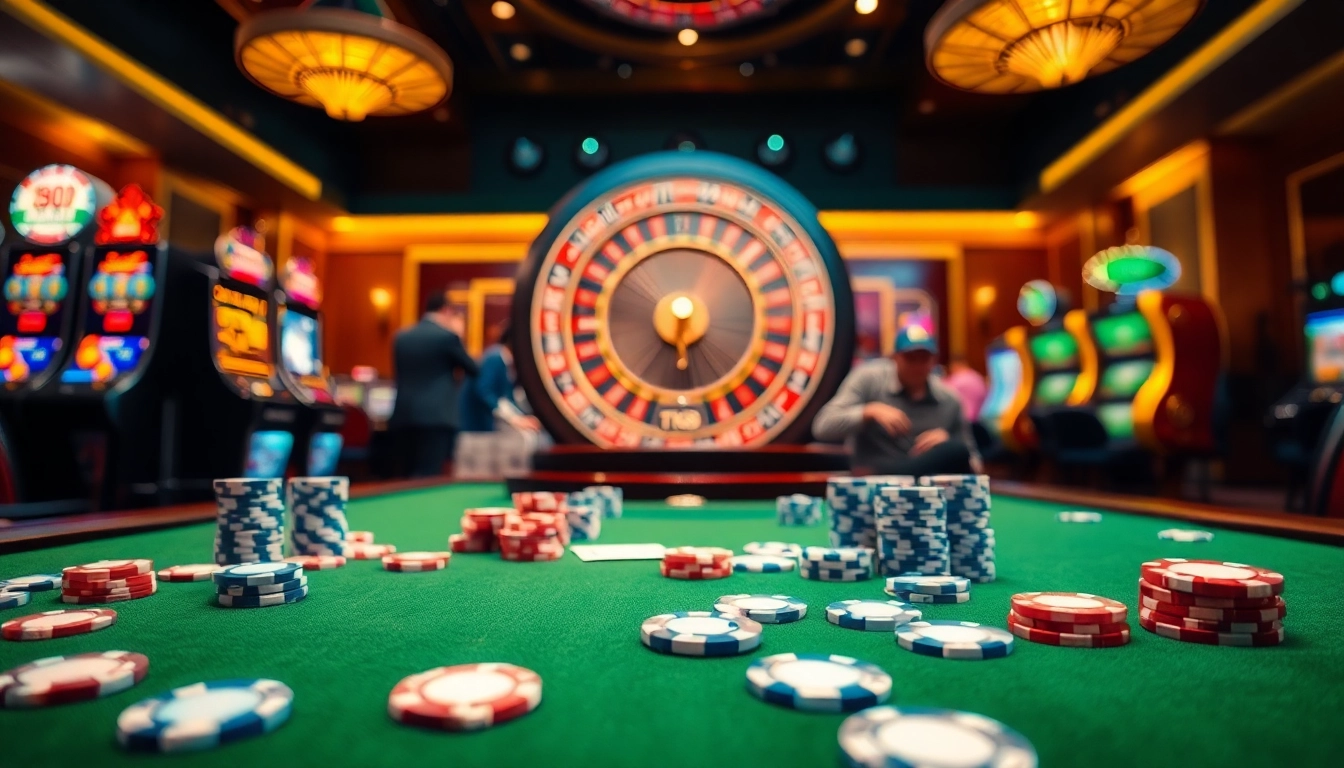 Experience the excitement of TK88 gaming with vibrant casino tables and intensity.