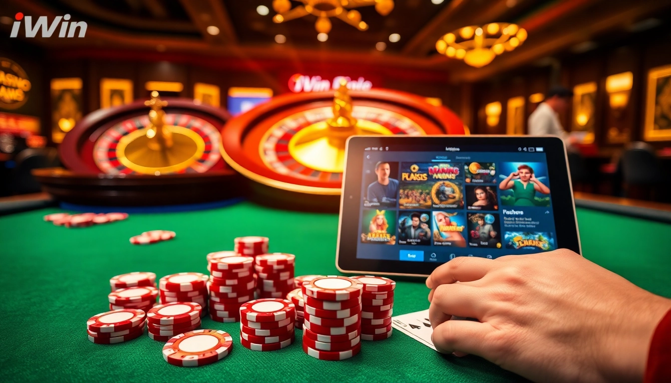 Experience thrilling online gambling at iWin with vibrant games and sophisticated casino elements.
