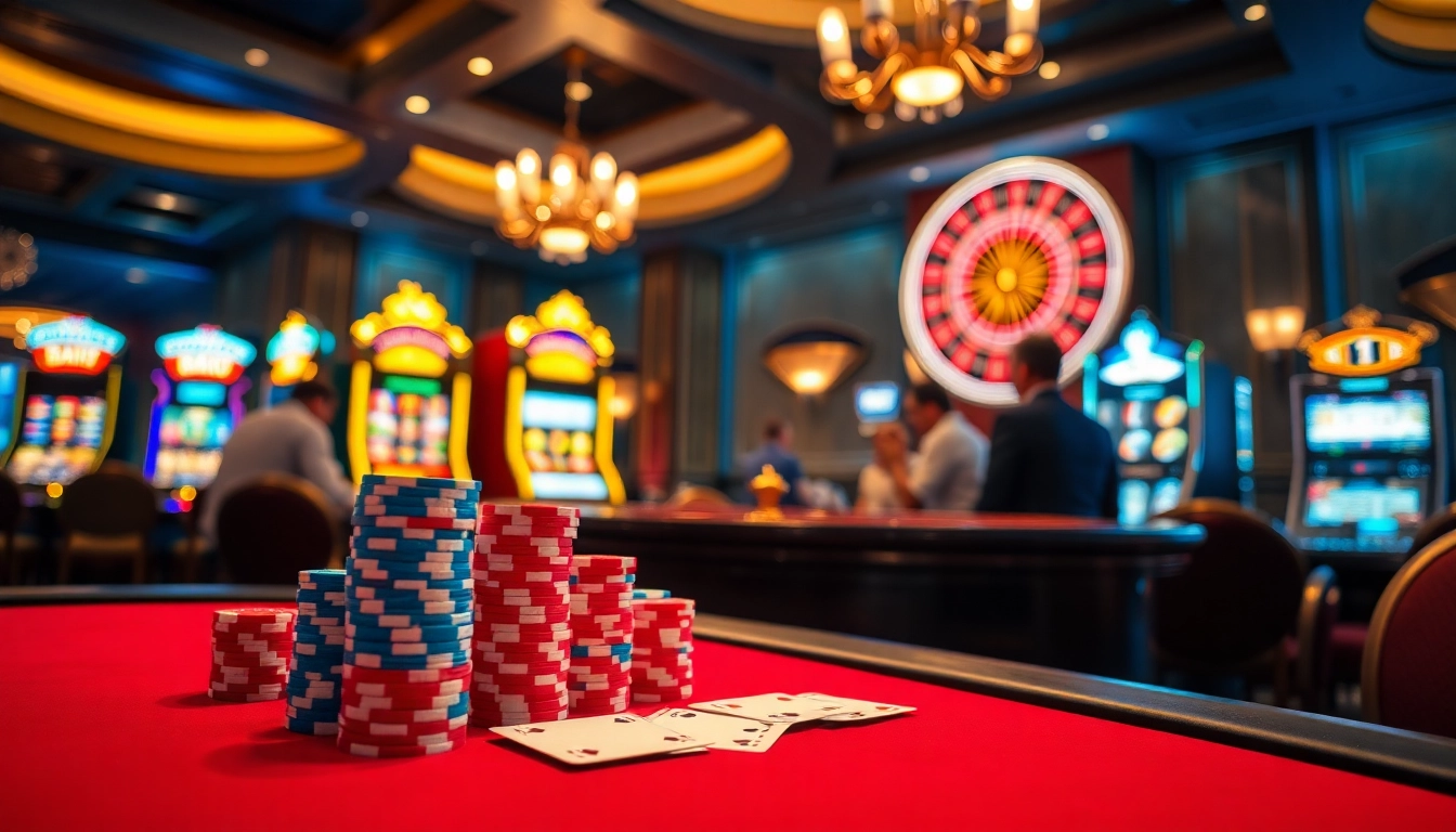 Bomwin platform players celebrating big wins at a luxury casino gaming table.