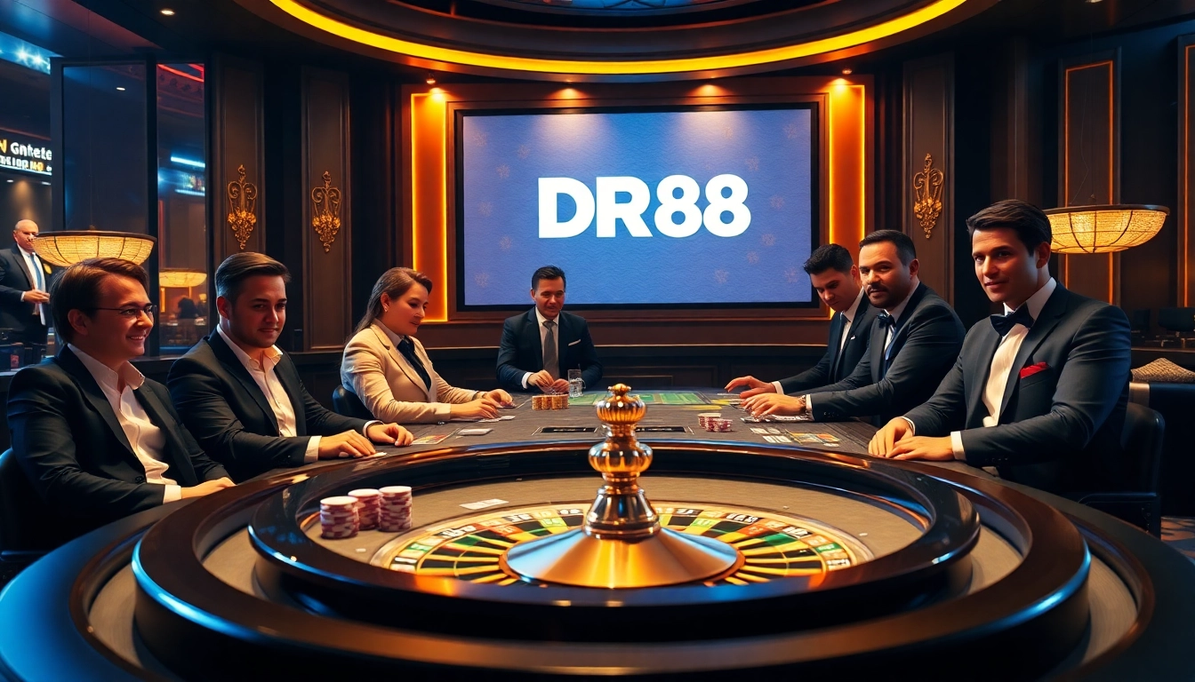 Engage in top-tier gambling at DR88 with professional poker players and luxury casino vibes.