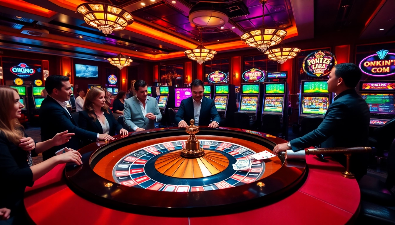 Experience the thrill of gambling with vibrant casino visuals showcasing okking com betting fun.