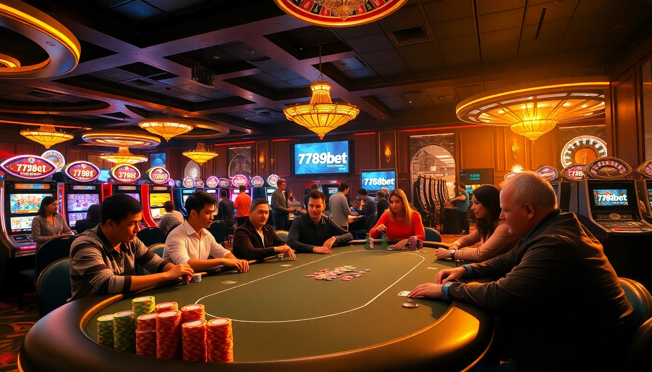 Exciting casino atmosphere showcasing 789bet events at a luxurious poker table.