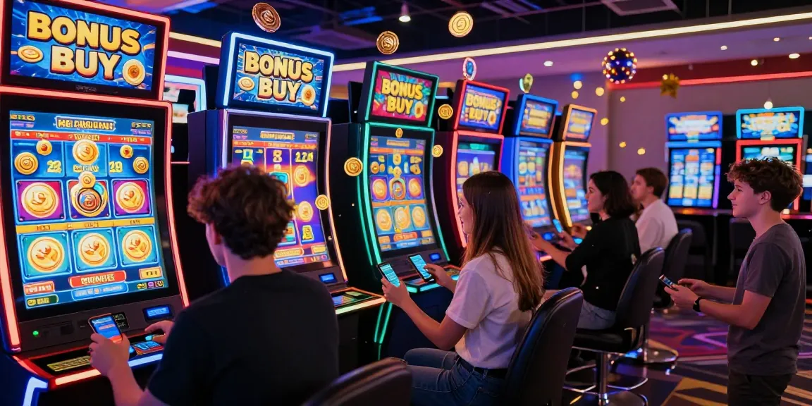 Players enjoying Bonus Buy Slots at https://millerargent.co.uk/ in a vibrant casino environment.